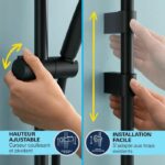 Shower set with 2 jets shower head, 60cm bar and 1.75m flexible hose - GROHE Vitalio Start 110 279482431 - Water saving - Matt Black - Image 6