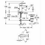 Single-lever basin mixer - GROHE Start - 242092432 - Matt black - Size S - Water saving - Pull rod and waste - Image 4
