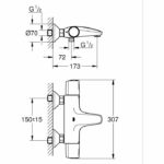 Thermostatic bath/shower mixer - GROHE Precision Trend - 1022162432 - Matt black - Exposed wall mounting - Water saving - Image 4