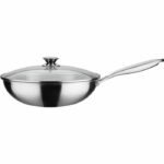 GSW Wok pro with lid - Ø 32 cm - 3-PLY bottom - Riveted handle - Stainless steel - All heat sources including induction