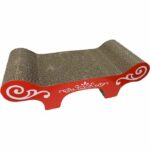 Corrugated cardboard scratching post 50x22x14 cm red - Image 2