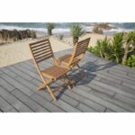 Set of 2 folding garden chairs in FSC eucalyptus - 57 x 46.5 x 90 cm – Bild 6