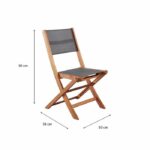 Set of 2 FSC and textilene acacia wood chairs - Gray – Bild 3