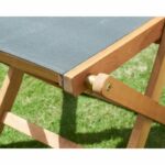 Set of 4 FSC acacia wood garden chairs and textilene seat - 50 x 57 x 90 cm - Gray – Bild 4
