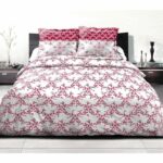 Duvet set 240x260 cm HOME LINGE PASSION FRISE: Duvet cover + 2 pillowcases - 100% Cotton 57 thread count - Burgundy