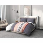 HOME PASSION BLING microfiber duvet set - 1 duvet cover 220 x 240 cm + 2 pillowcases 63 x 63 cm - Blue