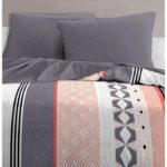 HOME PASSION BLING microfiber duvet set - 1 duvet cover 220 x 240 cm + 2 pillowcases 63 x 63 cm - Blue - Image 4