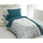 Ethno microfiber duvet set - 1 duvet cover 140x200 cm + 1 pillowcase 63x63 cm - Duck blue - Home Linen Passion