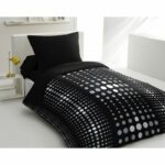 Steevy microfiber duvet set - 1 duvet cover 140x200 cm + 1 pillowcase 63x63 cm - Black - Home Linen Passion