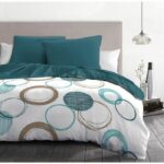 HOME LINGE PASSION Audace duvet set - duvet 240 x 260 cm + 2 pillowcases 63x63 cm - Duck blue - Image 2