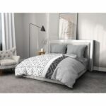 ETHNO Microfiber Duvet Cover Set - 1 Duvet Cover 240 x 260 cm + 2 Pillowcases 63 x 63 cm - Grey - Image 2