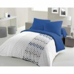 AMBROISIE Microfiber Duvet Cover Set - 1 Duvet Cover 240 x 260 cm + 2 Pillowcases 63 x 63 cm - Blue