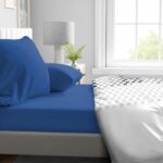 Fitted sheet - HOME LINGE PASSION - HP71763 - 90 x 190 cm + 30 cm bonnet - Microfiber - 82 g - Blue - Image 2