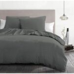 3-piece duvet set - HOME LINGE PASSION - HP72075 - 82 g microfibre - 240 x 260 cm - Anthracite grey