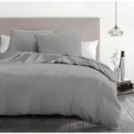 3-piece duvet set - HOME LINGE PASSION - HP72079 - 82 g Microfiber - 220 x 240 cm - Light gray