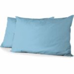 Set of 2 pillowcases - HOME LINGE PASSION - HP72089 - 82 g Microfiber - 50 x 70 cm - Sky blue