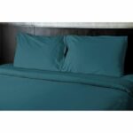 Flat sheet - HOME LINGE PASSION - HP72100 - 82 g Microfiber - 180 x 290 cm - Duck blue - Image 2