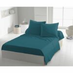 Flat sheet - HOME LINGE PASSION - HP72100 - 82 g Microfiber - 180 x 290 cm - Duck blue