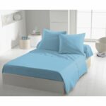 Flat sheet - HOME LINGE PASSION - HP72101 - 82 g Microfiber - 240 x 300 cm - Sky blue