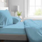 Fitted sheet - HOME LINGE PASSION - HP72122 - 82 g Microfiber - 160 x 200 cm - 30 cm pocket - Sky blue - Image 2