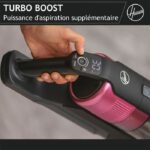 Cordless Stick Vacuum Cleaner - HOOVER HF920H - 65 AW - 86 dBA - LED Display - Pink / Grey - Image 3