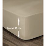 Lovely Home sheet 100% cotton cover 140x190cm - Bonnet 35cm - Beige