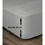 Lovely Home Drap 100% cotton cover 160x200cm - Bonnet 35cm - Light gray