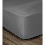 Lovely Home Drap 100% cotton cover 160x200cm - Bonnet 35cm - Dark gray - Image 2