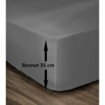 Lovely Home Drap 100% cotton cover 160x200cm - Bonnet 35cm - Dark gray