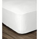LOVELY HOME Fitted sheet 100% Cotton 160x200cm - Beanie 35cm - White - Image 2