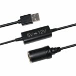 USB 5V to 12V cigarette lighter socket converter - HTC EQUIPEMENT - 12W and 120cm cable
