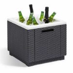 Gray coffee table - Insotherme Imitation braided resin - Allibert by Keter - Icecubegraphite - Image 3