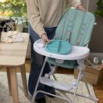 INGENUITY Compact high chair, with safety plate, flat folding, Sun Valley collection, blue - Image 3