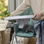 INGENUITY Compact high chair, with safety plate, flat folding, Sun Valley collection, blue - Image 4