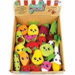 Set of 18 surprise bags - JEMINI - Surprise Market - Fruit or vegetable plush +/- 10 cm, stickers and memo cards