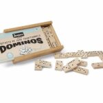 JEUJURA Wooden Domino Game - Wooden Box