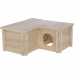 Shelter for small rodents - Kerbl - 3-chamber model - Beige - Removable roof - Easy assembly - Image 2
