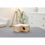 Shelter for small rodents - Kerbl - 3-chamber model - Beige - Removable roof - Easy assembly