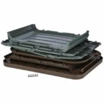 KERBL Outdoor plastic kennel for cats or dogs Size M - 75 x 59 x 55 cm - Grey and brown - - Image 2