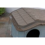 KERBL Outdoor plastic kennel for cats or dogs Size M - 75 x 59 x 55 cm - Grey and brown - - Image 3