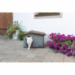 KERBL Outdoor plastic kennel for cats or dogs Size M - 75 x 59 x 55 cm - Grey and brown - - Image 4
