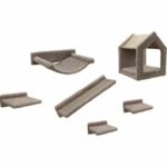 Cat climbing wall - KERBL - MONTE BALDO - 6 pieces - Grey - Large niche
