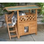 Cat house - KERBL - Lodge - Wood - Brown / Green - 77 x 50 x 73 cm - Image 3