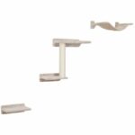 Cat climbing wall - KERBL Zugspitze - 5 pieces - sisal and padded fabric
