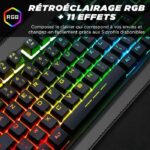 Gaming Keyboard - AZERTY - THE G-LAB - Keyz CAESIUM-TKL - Without Numeric Keypad - Backlit - Black - Image 3
