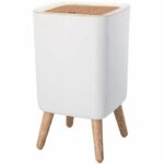Bathroom push-type floor-standing bin - MALMO SQUARE - KITCHEN MOVE - 10L - Designer wood