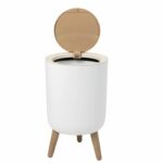 Bathroom push floor trash can - MALMO - KITCHEN MOVE - 7 L - Push opening - Designer wood – Bild 2