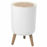 Bathroom push floor trash can - MALMO - KITCHEN MOVE - 7 L - Push opening - Designer wood
