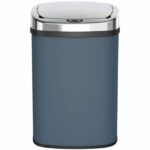 Automatic kitchen trash can - MAJESTIC - KITCHEN MOVE - 58 L - Matt gray stainless steel with rim