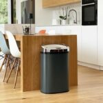 Automatic kitchen trash can - MAJESTIC - KITCHEN MOVE - 58 L - Matt gray stainless steel with rim - Image 4